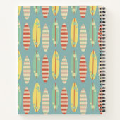Cute Hippie Hawaii Surfboard Pattern Blue Notitieboek (Achterkant)