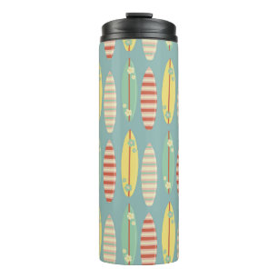 Cute Hippie Hawaii Surfboard Pattern Blue Thermosbeker