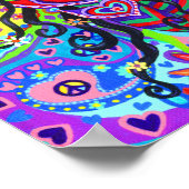 Cute Hippie Mermaid Girl Doll Guitar Poster (Hoek)