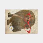 Cute Hippo Baby Fleece Blanket! Deken (Voorkant (Horizontaal))