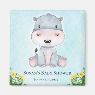 Cute Hippo Baby shower Party Favors Magneet