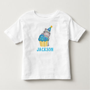Cute Hippo Birthday Cupcake Specialized Kinder Shirts