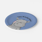 Cute Hippo Birthday Party Bord (Gekanteld)