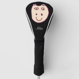 Cute Hippo Black Custom Golf Head Hoesje Golfheadcover