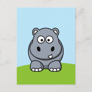 Cute Hippo Briefkaart