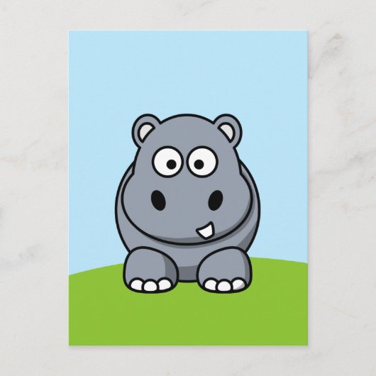 Cute Hippo Briefkaart (Voorkant)