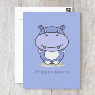 Cute Hippo Briefkaart