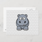 Cute Hippo Briefkaart (Voorkant / Achterkant)