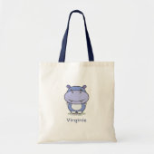 Cute Hippo Canvas tas (Voorkant)