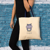 Cute Hippo Canvas tas