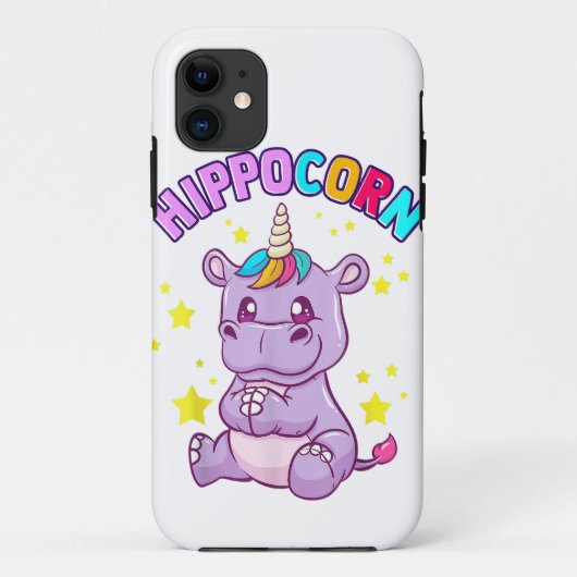Cute Hippo Funny Cartoon Phone Case voor iPhone (Achterkant)