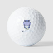 Cute Hippo Golfballen (Voorkant)