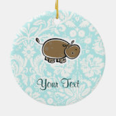 Cute Hippo Groenblauw Keramisch Ornament (Achterkant)