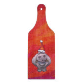 Cute Hippo in Santa Hat op Red Snijplank (Voorkant)