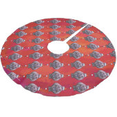 Cute Hippo in Santa Hat Pattern op Red Kerstboom Rok (Gekanteld)