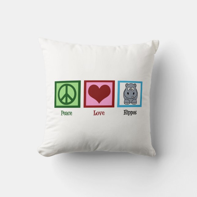 Cute Hippo Kussen (Voorkant)