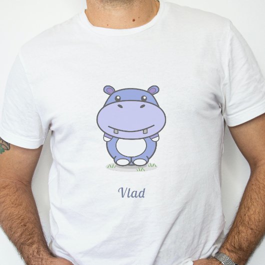 Cute Hippo Mannen T-shirt