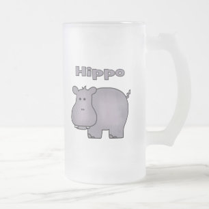 Cute Hippo Matglas Bierpul