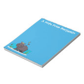 Cute hippo met cartoon op de verjaardagsgroet notitieblok (Gedraaid)