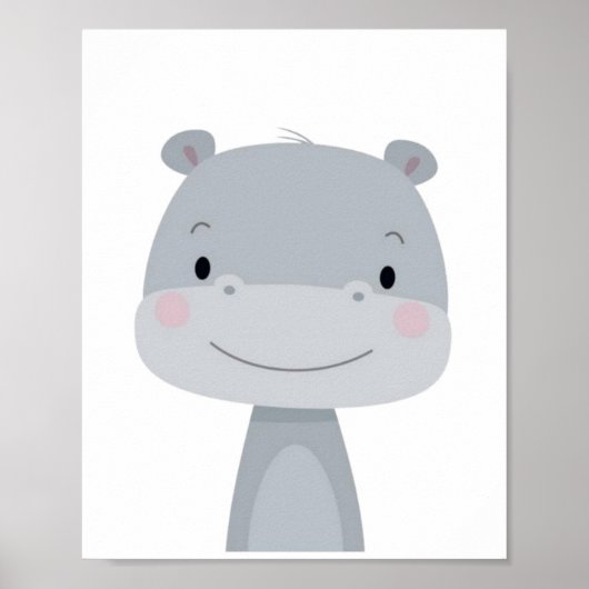 Cute Hippo. Poster (Voorkant)