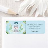 Cute Hippo Return Address Etiket (Insitu)