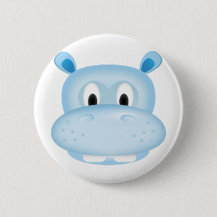 Cute Hippo Ronde Button 5,7 Cm