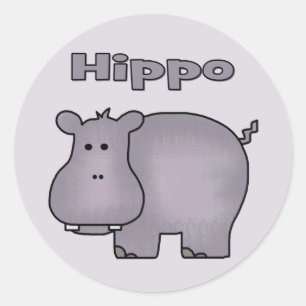 Cute Hippo Ronde Sticker