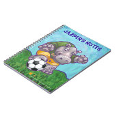 Cute Hippo Soccer Star Personalized Notitieboek (Linkerzijde)
