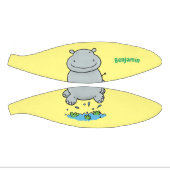 Cute hippo springende cartoon illustratie basketbal (Panelen)