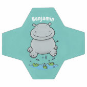 Cute hippo springende cartoon illustratie voetbal (Enkel)