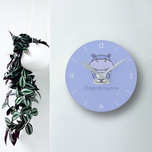 Cute Hippo Wall klok