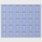 Cute Hippo Wrapping Paper Cadeaupapier (Vlak)