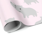 Cute Hippo Wrapping Paper Cadeaupapier (Rol Hoek)