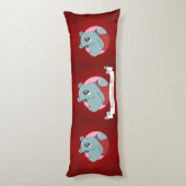 Cute hippopotamus cartoon lichaamskussen (Achterkant (Verticaal))