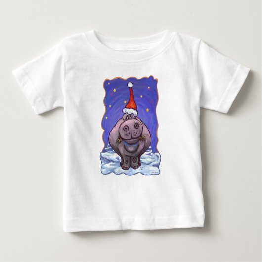 Cute Hippopotamus Kerstmis (Voorkant)