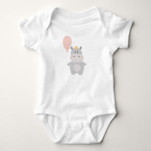 Cute hippopotamus met ballon romper