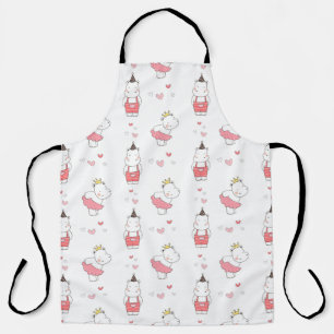 Cute Hippos Love Pattern Schort