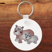 Cute Hippos Mam en Baby Sleutelhanger (Voorkant)