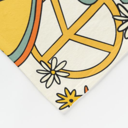 Cute Hippy Floral Style Fleece Blanket (Hoek)