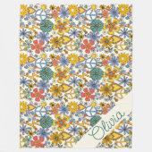Cute Hippy Floral Style Fleece Blanket Deken (Voorkant)