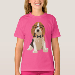 Cute Hipster Beagle Puppy Dog voor Hondenliefhebbe T-shirt