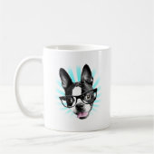 Cute! Hipster Boston Terrier Koffiemok (Links)