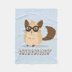 Cute Hipster Chinchilla Fleece Blanket Deken