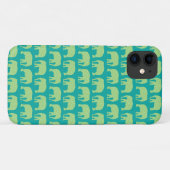 Cute Hipster Elephant Pattern Blauwgroen Green Case-Mate iPhone Case (Achterkant (horizontaal))