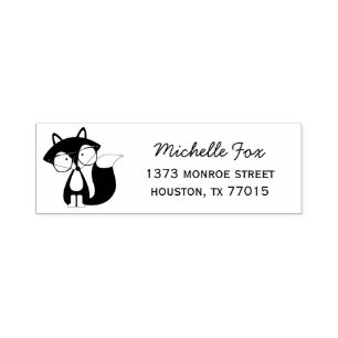 Cute Hipster Fox Adres Zelfinktende Stempel