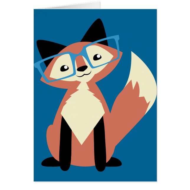 Cute Hipster Glasses Fox (Voorkant)