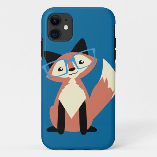 Cute Hipster Glasses Fox Case-Mate iPhone Case (Achterkant)