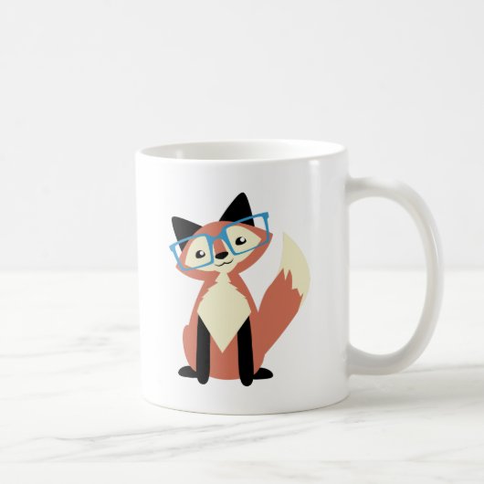Cute Hipster Glasses Fox Koffiemok (Rechts)