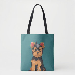 Cute Hipster Little Yorkshire Terrier Draagtas