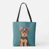Cute Hipster Little Yorkshire Terrier Draagtas (Achterkant)